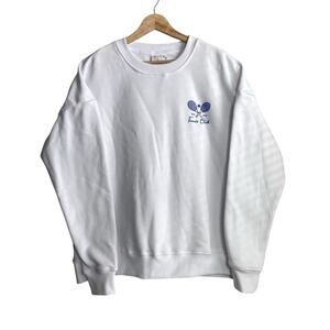 WILO The Label Tennis Club Sweatshirt White Crewneck Small NWT Melbourne Graphic